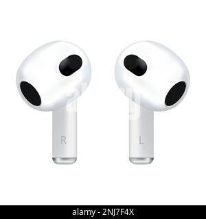 Casque sans fil Airpods de 3rd générations Illustration de Vecteur