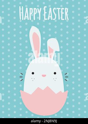 Bonne carte postale de Pâques. Lapin de Pâques. Carte postale vectorielle pour Pâques. Illustration de Vecteur