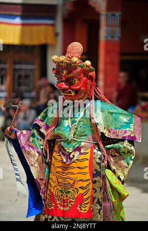 Le moine bouddhiste, Cham Danse Danse Tsam également - au cours du festival. Lamayuru gompa - Ladakh, Jammu-et-Cachemire - Inde Banque D'Images