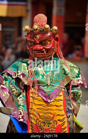 Le moine bouddhiste, Cham Danse Danse Tsam également - au cours du festival. Lamayuru gompa - Ladakh, Jammu-et-Cachemire - Inde Banque D'Images