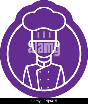 Chef dans un chapeau de cuisine logo symbole. Illustration vectorielle Illustration de Vecteur