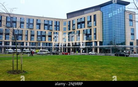 Southmead Hospital North Bristol NHS Trust, le bâtiment principal de Brunel, Bristol, Angleterre Banque D'Images