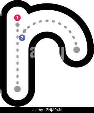 Suivi lettre de l'alphabet r minuscule pré-écriture élément de ligne pointillée pour la feuille de travail d'enfants de maternelle et d'âge préscolaire pour l'activité de pratique d'écriture Illustration de Vecteur