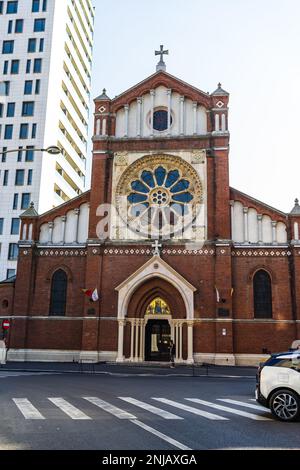 Détail de St. Cathédrale catholique Joseph ou Catedrala SF. Iosif à Bucarest, Roumanie Banque D'Images