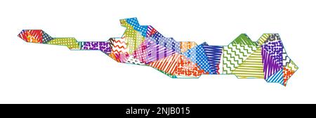 Carte de style enfant de Paradise Island. Polygones dessinés à la main en forme de Paradise Island. Illustration vectorielle. Illustration de Vecteur