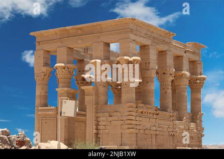 Temple de Philae sur l'île d'Acilika à Assouan, Égypte Banque D'Images