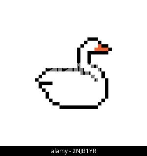 Pixel de cygne blanc, illustration vectorielle pixélisée 8 bits Illustration de Vecteur