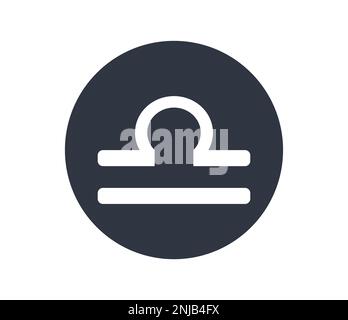 Signe astrologique Balance isolé dans un cercle noir. Illustration de Vecteur