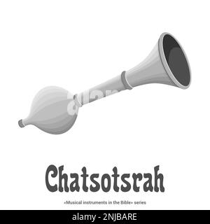 Instruments de musique dans la série Bible. CHATSOTSRAH était semblable au shofar mais fait de métal, souvent argent Illustration de Vecteur