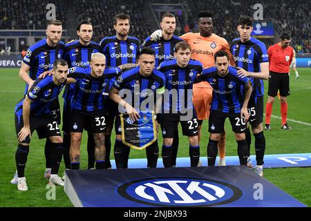 Milan, Italie. 22nd févr. 2023. Inter-joueurs lors du match de football de la Ligue des Champions entre le FC Internazionale et le FC Porto au stade San Siro de Milan (Italie), 22 février 2023. Photo Andrea Staccioli/Insidefoto crédit: Insidefoto di andrea staccioli/Alamy Live News Banque D'Images