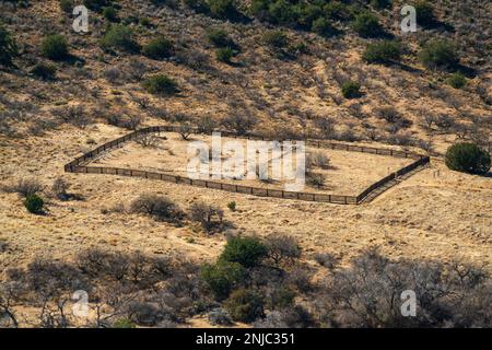 Vue sur le site historique national de fort Bowie, dans le sud-est de l'Arizona Banque D'Images