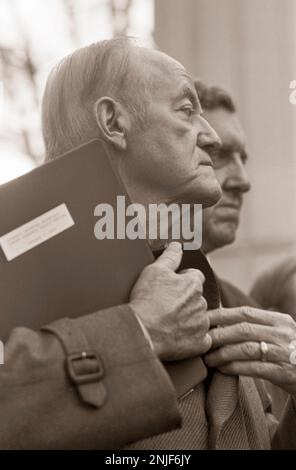 L'ancien vice-président Hubert Humphrey et le sénateur Edmund Muskie à Jimmy carter's Pond House à Plains, en Géorgie. Banque D'Images