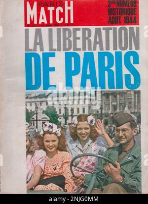 Paris Match première page Paris Match liste de Paris Match magazine couverture Paris Match première page de juillet 1964 la Libertaion de Paris Banque D'Images