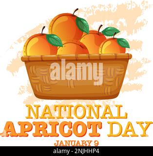 Illustration de l'affiche de la Journée nationale de l'abricot Illustration de Vecteur