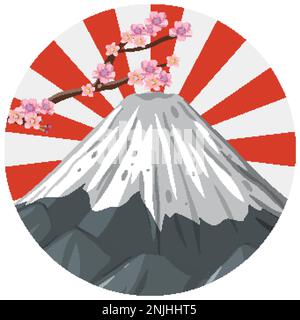 Illustration graphique Fujisan emblématique symbole du Japon Vector Illustration de Vecteur