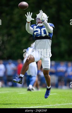 Indianapolis Colts center Wesley French (62) warms up on the field before  an NFL football game against the Detroit Lions, Saturday, Aug. 20, 2022, in  Indianapolis. (AP Photo/Zach Bolinger Stock Photo - Alamy