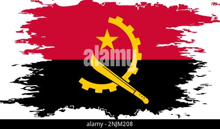 Angola drapeau grunge pinceau couleur image, vecteur Illustration de Vecteur