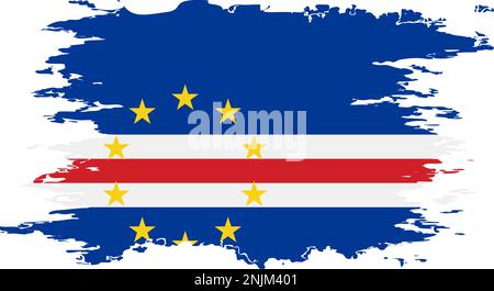 Cape Verde drapeau grunge pinceau couleur image, vecteur Illustration de Vecteur