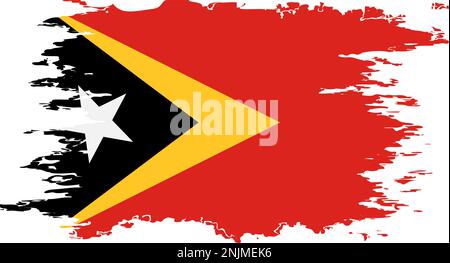 Image de couleur de forme de grunge drapeau du Timor-Leste, vecteur Illustration de Vecteur