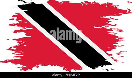 Trinidad et Tobago drapeau grunge pinceau couleur image, vecteur Illustration de Vecteur