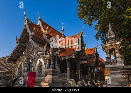 Wat Muen San, le deuxième temple d'argent à chiang mai, thaïlande Banque D'Images