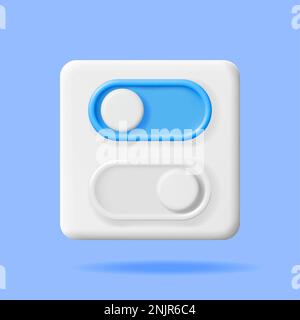3D boutons Marche et Arrêt interrupteur Illustration de Vecteur