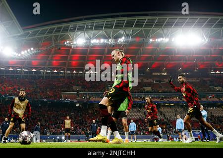 Leipzig, Allemagne. 22nd févr. 2023. Erling Haaland (ManC) football : Ligue des champions de l'UEFA série de 16 1st matchs entre RB Leipzig 1-1 Manchester City FC à la RB Arena de Leipzig, Allemagne . Crédit: Mutsu Kawamori/AFLO/Alay Live News Banque D'Images