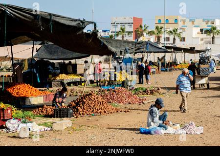 Afrika, Marokko, Südmarokko, Sidi Ifni, Wochenmarkt Banque D'Images