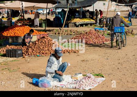 Afrika, Marokko, Südmarokko, Sidi Ifni, Wochenmarkt Banque D'Images