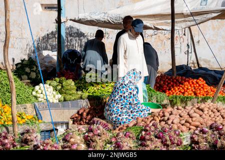 Afrika, Marokko, Südmarokko, Sidi Ifni, Wochenmarkt Banque D'Images