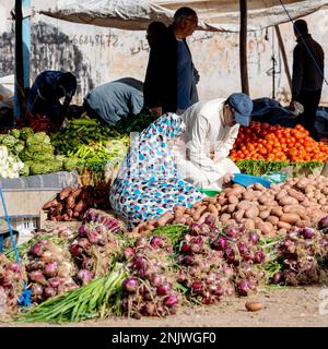 Afrika, Marokko, Südmarokko, Sidi Ifni, Wochenmarkt Banque D'Images