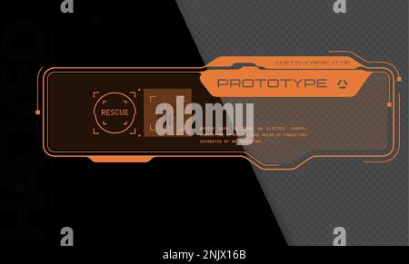 Autocollant « cyber-punk ». Autocollant vectoriel, étiquette de style futuriste. Signes, inscriptions et symboles SCI fi. Illustration de Vecteur