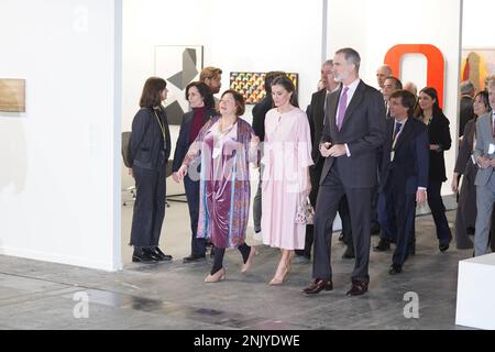 Madrid, Espagne. 23rd févr. 2023. Le roi espagnol Felipe VI et la reine Letizia Ortiz lors de l'inauguration de l'édition 42 de la Foire internationale d'art contemporain ARCO à Madrid, le jeudi 23 février 2023. Credit: CORMON PRESSE/Alamy Live News Banque D'Images