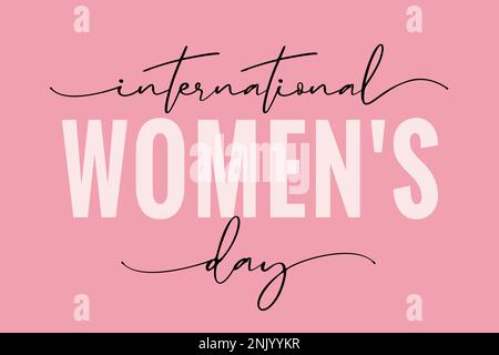 Carte de calligraphie internationale pour femmes. Illustration vectorielle Happy Women's Day Illustration de Vecteur