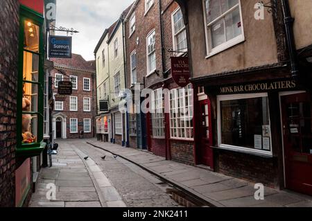 Le quartier historique de Shambles à York, en Angleterre. Banque D'Images