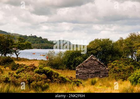 Llyn Pardarn, un lac glacialement formé au pays de Galles. Banque D'Images