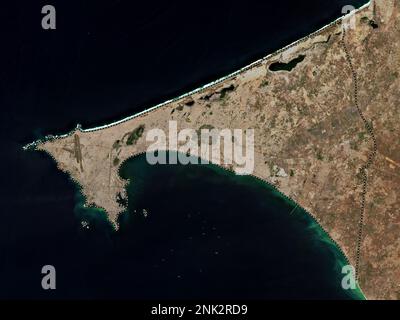 Dakar, région du Sénégal. Carte satellite basse résolution Banque D'Images