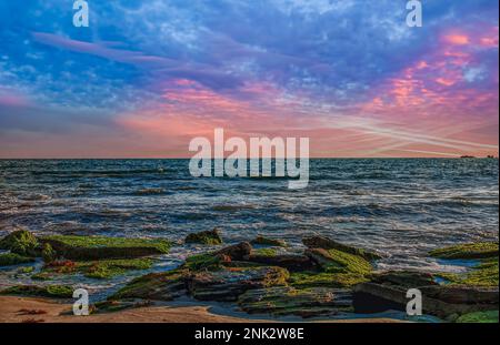 Magnifique plage au coucher du soleil à Perth en Australie occidentale Banque D'Images