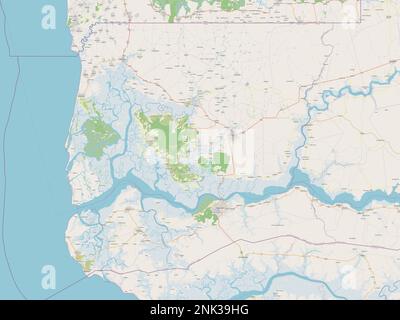 Ziguinchor, région du Sénégal. Ouvrez la carte des rues Banque D'Images