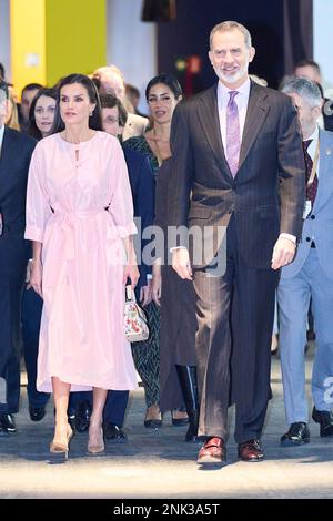 Madrid. Espagne. 20230223, le roi Felipe VI d'Espagne, la reine Letizia d'Espagne visite la foire ARCO à l'IFEMA sur 23 février 2023 à Madrid, Espagne Banque D'Images