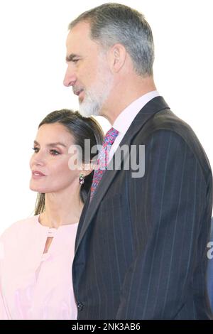 Madrid. Espagne. 20230223, le roi Felipe VI d'Espagne, la reine Letizia d'Espagne visite la foire ARCO à l'IFEMA sur 23 février 2023 à Madrid, Espagne Banque D'Images