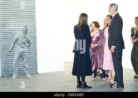 Madrid. Espagne. 20230223, le roi Felipe VI d'Espagne, la reine Letizia d'Espagne visite la foire ARCO à l'IFEMA sur 23 février 2023 à Madrid, Espagne Banque D'Images