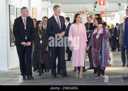 Madrid. Espagne. 20230223, le roi Felipe VI d'Espagne, la reine Letizia d'Espagne visite la foire ARCO à l'IFEMA sur 23 février 2023 à Madrid, Espagne Banque D'Images