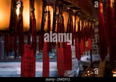 Hong Kong,25 mars,2019:vue du temple Man Mo à Hollywood Road à Sheung WAN est l'un des plus anciens temples de Hong Kong. Banque D'Images