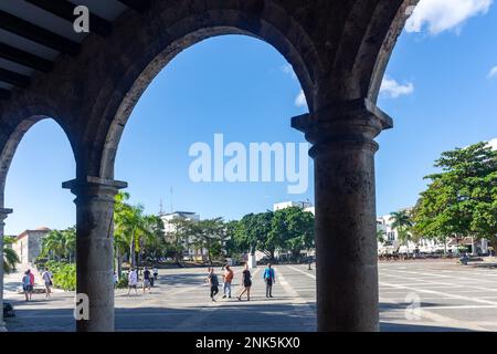 Plaza de la Espana de la Hispanidad de Alcázar de Colón, Saint-Domingue, République dominicaine (Republica Dominicana), grandes Antilles, Caraïbes Banque D'Images