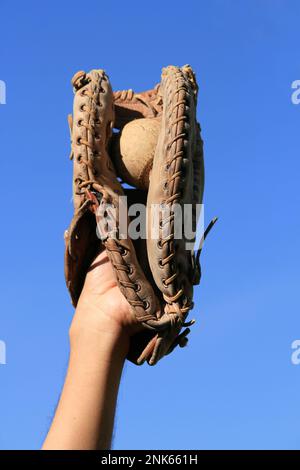 la prise de baseball Banque D'Images