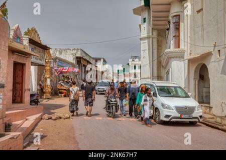 Pushkar belles personnes dans la rue, Rajasthan Inde Banque D'Images