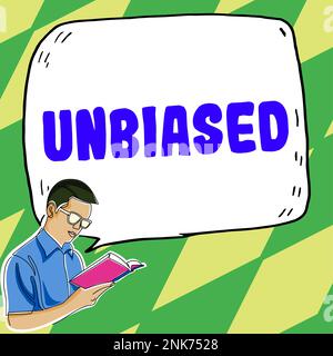 Texte montrant l'inspiration sans biais. Approche commerciale ne montrant aucun préjudice pour ou contre quelque chose, impartial Banque D'Images