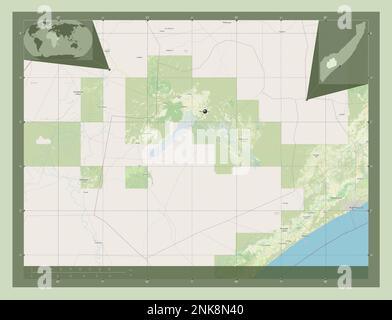 Baie, région de la Somalie continentale. Ouvrez la carte des rues. Cartes d'emplacement auxiliaire d'angle Banque D'Images