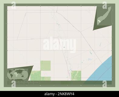 Jubbada Dhexe, région de la Somalie continentale. Ouvrez la carte des rues. Cartes d'emplacement auxiliaire d'angle Banque D'Images